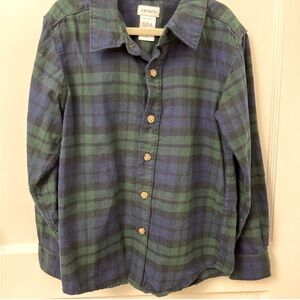Boys Flannel Plaid Button Down Size 5